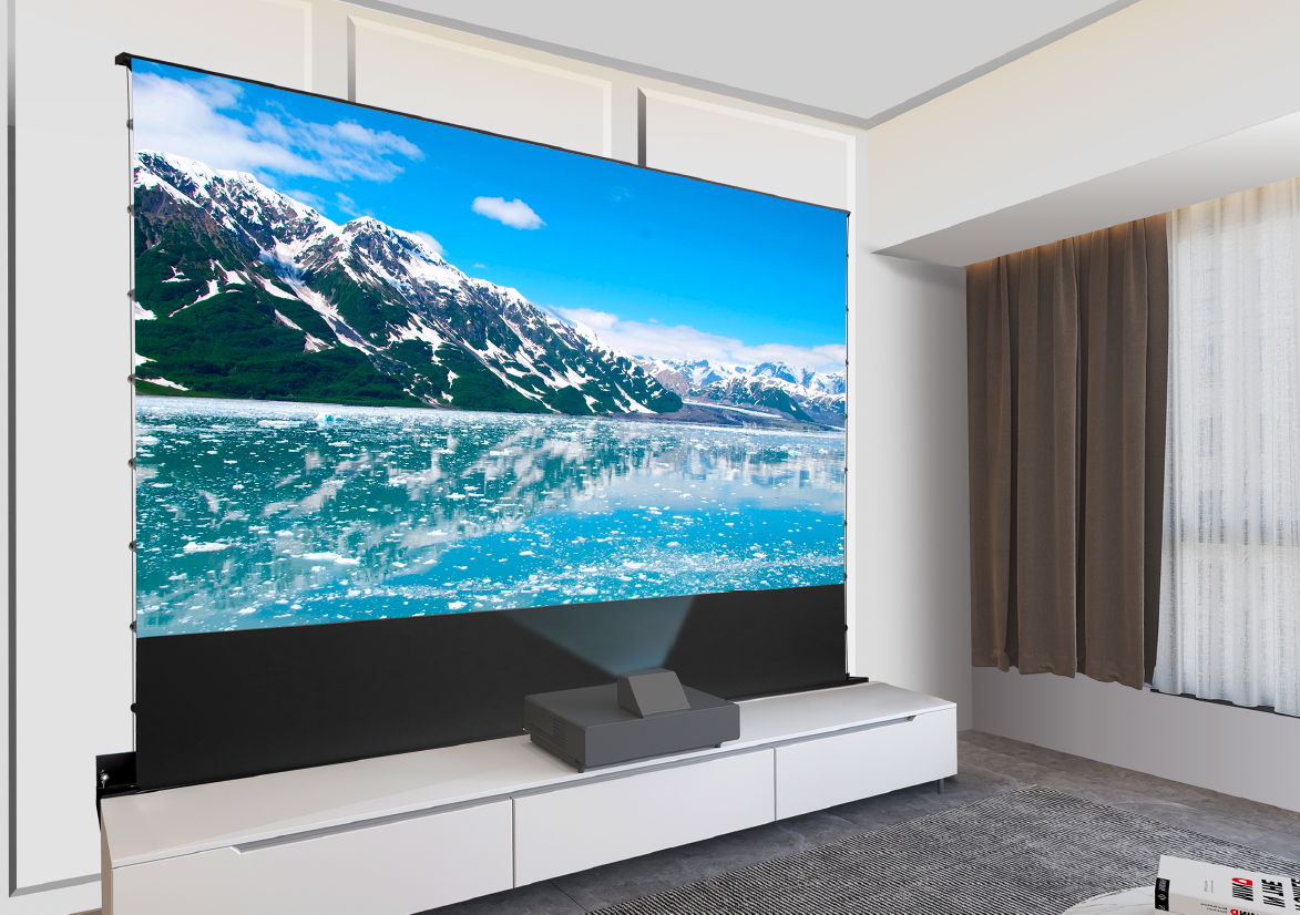 Écran de projection de sol motorisé celexon HomeCinema Plus à Haut Contraste 243 x 137 cm, 110
